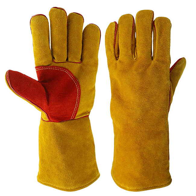 Red Welder Safety Hand Gloves, Welding Gloves, 14 - 21 Inches Long Hand ...